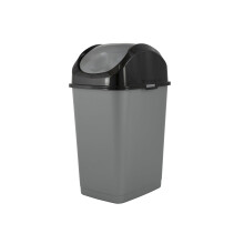Pattumiera Superio Small da 2,5 galloni in plastica con coperchio basculante, compatta e sottile, per sotto la scrivania, ufficio, camera da lett