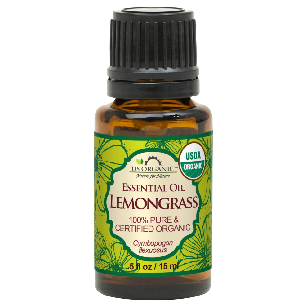 Sui Organic (Zuii Organic) Us Organic 100% Pure Lemongrass Essential Oil Usda Certified Organic Extracted By Steam Distillation Method For Hair Nail Polish Remover Bees Att
