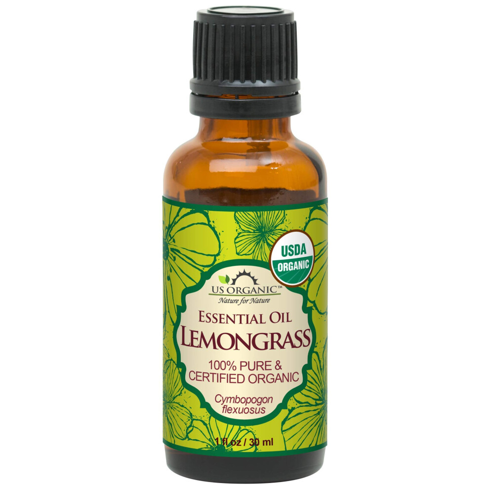 Sui Organic (Zuii Organic) Us Organic 100% Pure Lemongrass Essential Oil Usda Certified Organic Extracted By Steam Distillation Method For Hair Nail Polish Remover Bees Att