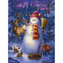 Bits and Pieces - 1000 Piece Glow in the Dark Puzzle felnotteknek - Night Watch Snowman, Liz Goodrick Dillon muvsz - Tli sznet - 1000 db kiraks