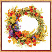 RIOLIS 1537 14 Count Krans met Tarwe Geteld Cross Stitch Kit 11,75"""" bij 11,75"""" Veelkleurig