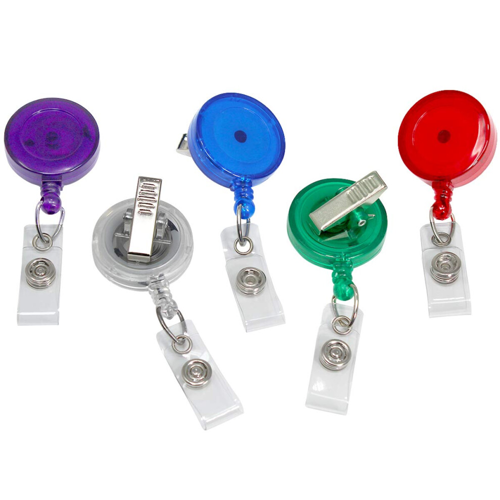 Specialist ID 25 Pack Translucent Retractable Badge Reels with Alligator Swivel Clip - Colorful Badge Holder Blanks with Swivel Clips for Nurses  Teac-image-OPC-PFNDVYJ-NEW