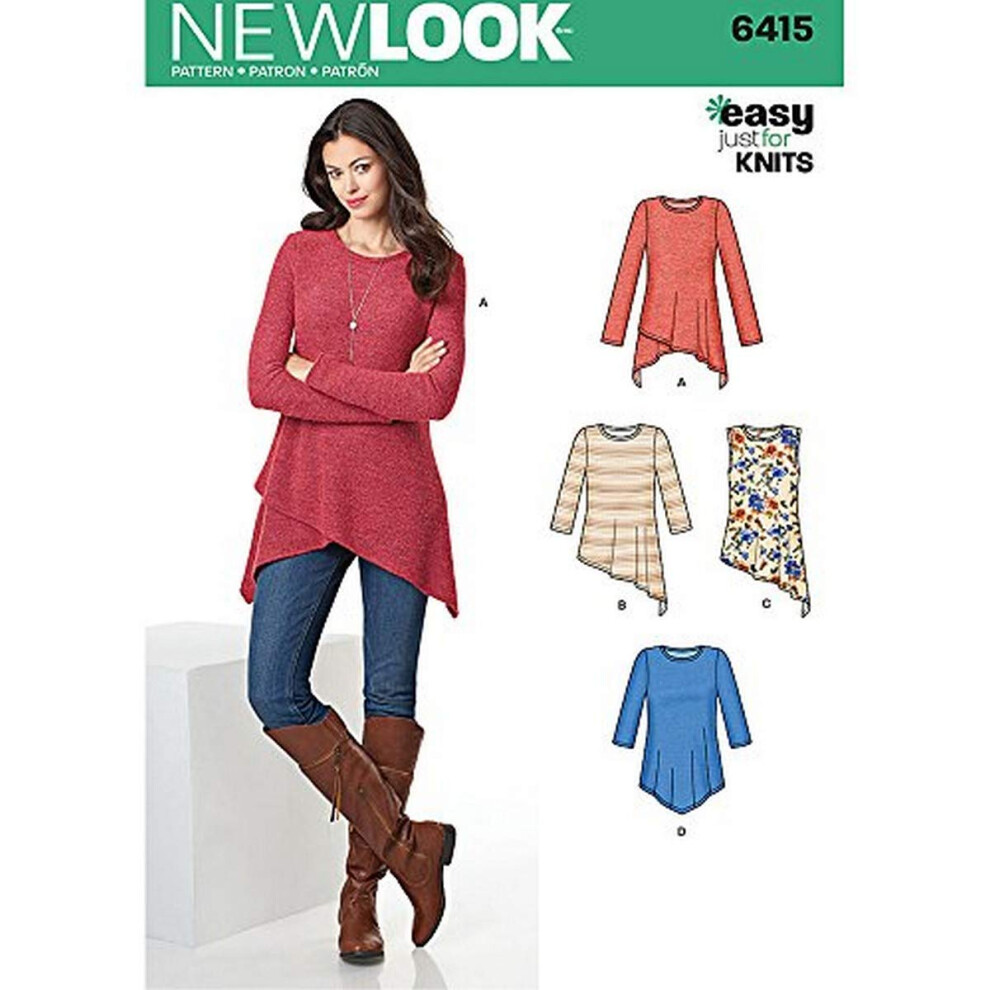 Patrons NEW LOOK Tuniques en tricot pour femme Taille  : A (XS-SML-XL) 6415