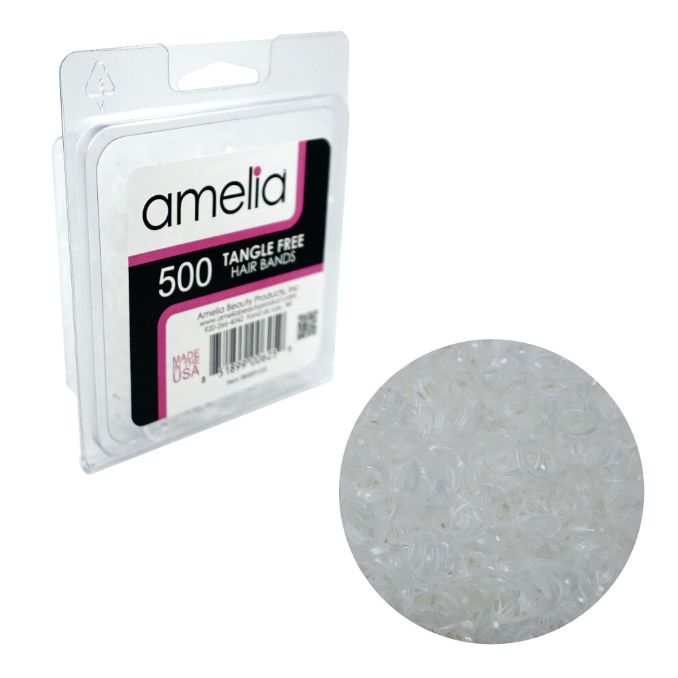 Amelia Beauty Produc Amelia Beauty | 1/2In Clear Tangle Free Elastic Pony Tail Holders | Made In Usa | 500 Pack