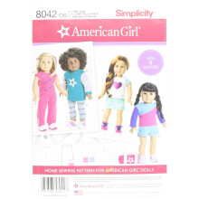 Simplicity 8042 American Girl Casual Dukket?j Sym?nstre til 18"""" dukker