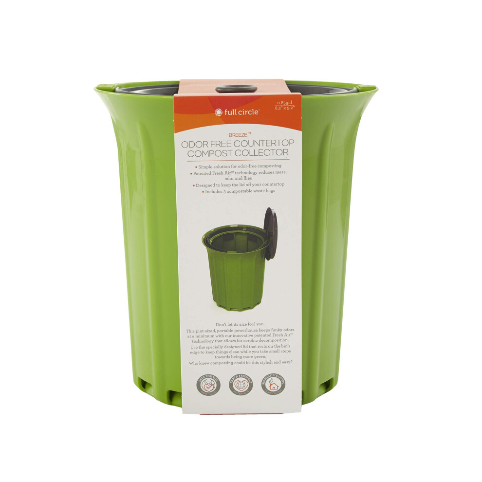 Composteur de cuisine sans odeur Full Circle FC15304-GS Breeze Green Slate