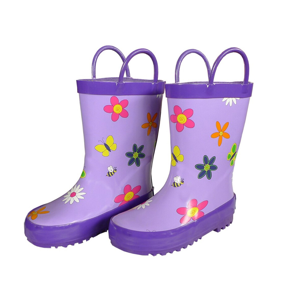 Foxfire FOX-600-70-8 Kinder-Gummistiefel Mit Lavendelbl Tenmotiv, Gr E 8-image