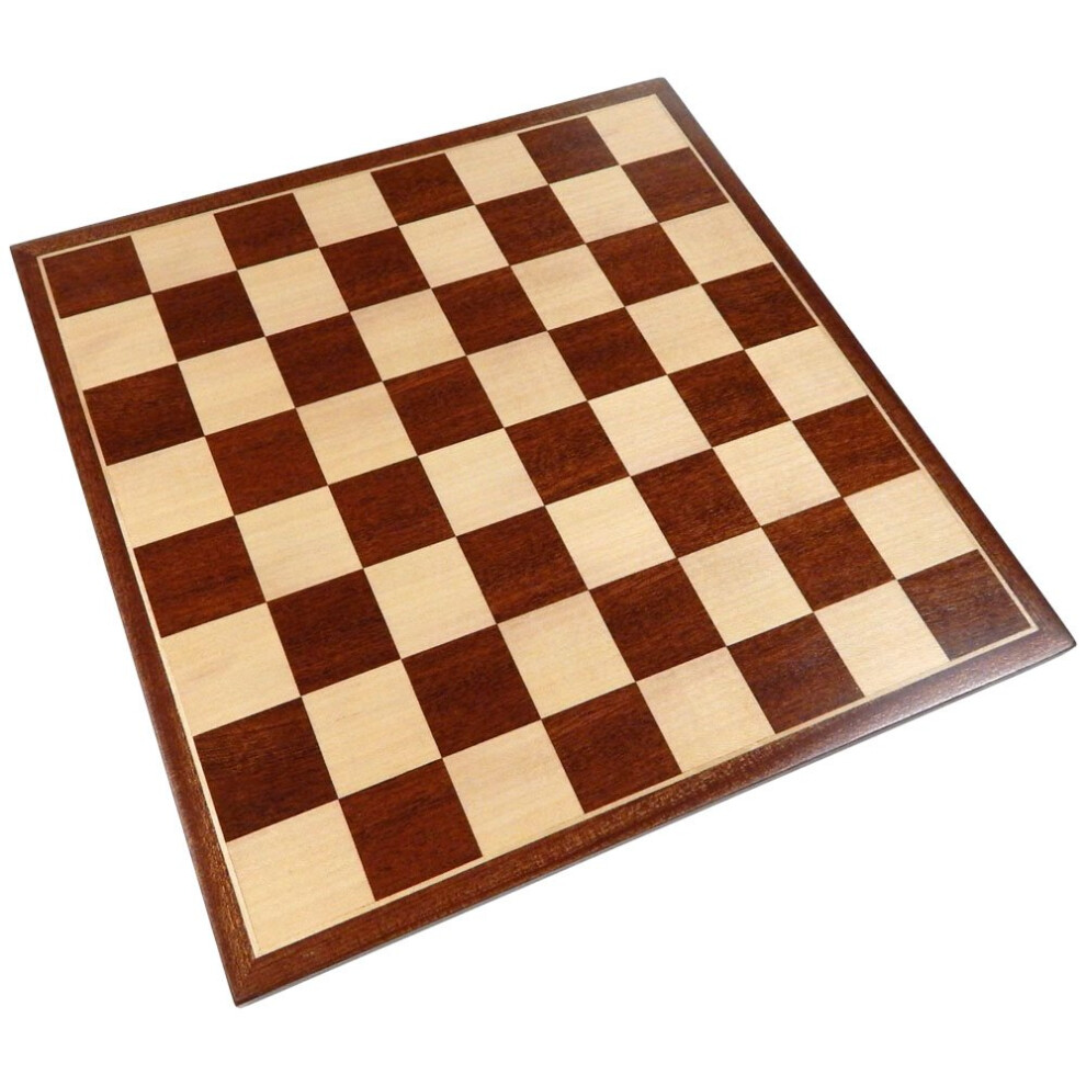 Erebus Chess Board with Inlaid Mahogany Wood  Medium 13 x 13 Inch  Board Only-image-OPC-PFC2K2R-NEW