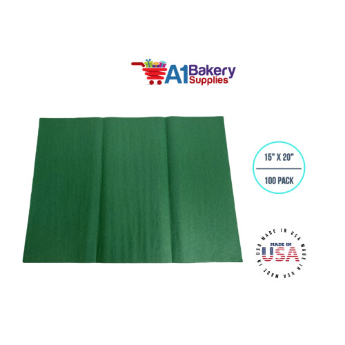 Holiday Green 15 polegadas x 20 polegadas - 100 folhas por pacote) Premium de qualidade embrulhada papel A1 suprimentos de padaria feitos nos EUA 1