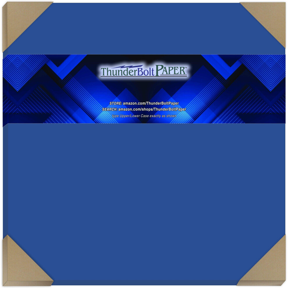 50 Bright Royal Blue Color 65# Cover/Card Paper Sheets 12 X 12 Inches Scrapbook Album Cover Size - 65 lb/pound Light Weight Cardstock - Quality Smooth
