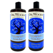 Dr. Woods Čisté mátové tekuté mýdlo Castile, 32 oz (balení 2)