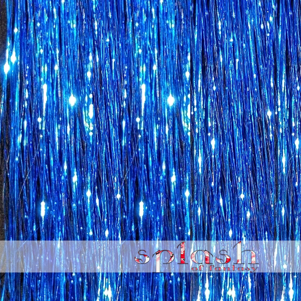 Slecna 40"""""""" Hair Tinsel 100 Strands (Shiny Sky Blue)