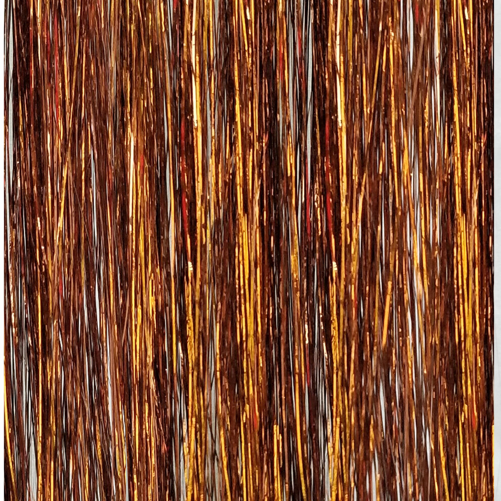 La Demoiselle Unisex Brown 40"""" Hair Tinsel 100 Strands (Shiny Mocha )