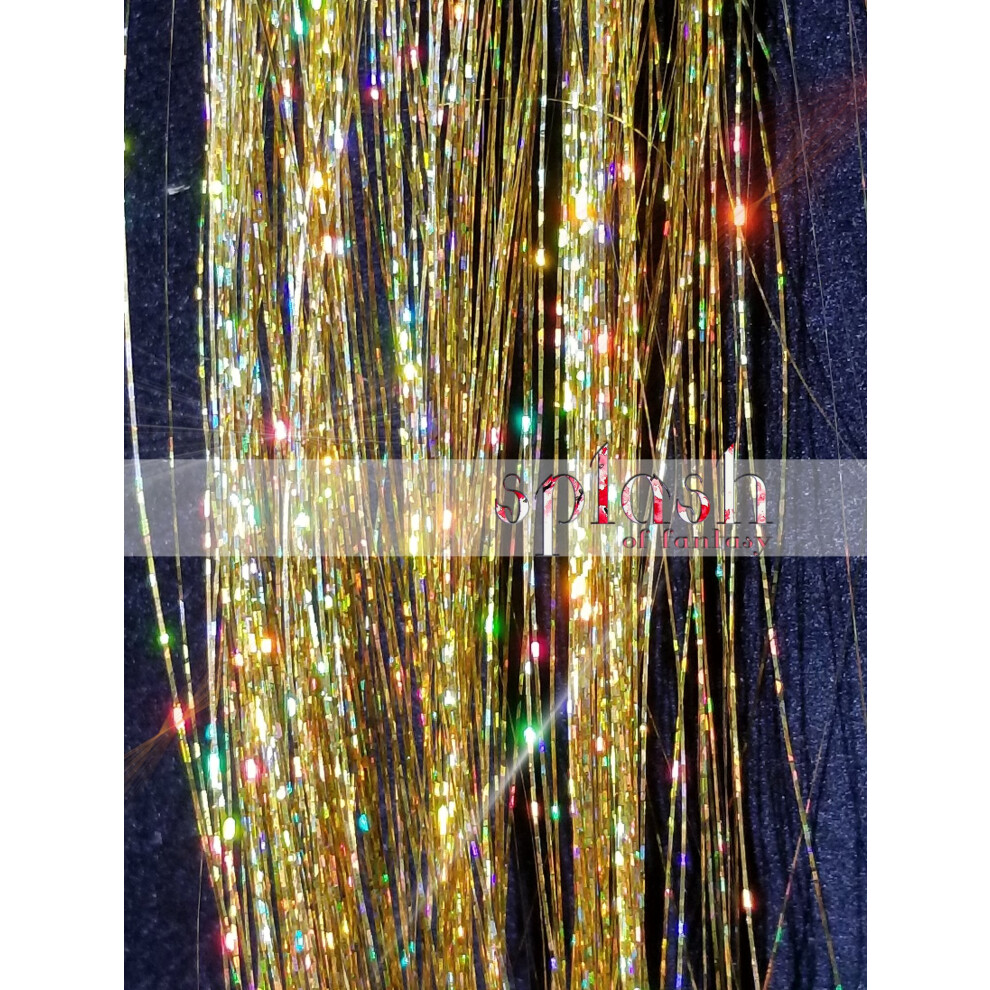 La Demoiselle Unisex Gold 40"""" Hair Tinsel 100 Strands (Sparkling )