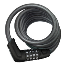 ABUS 6 Serie Combinatie Spiraalkabelslot, Zwart, 185cm/12mm