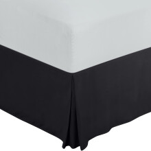 Lignon Utopia Jupe de lit complet - volant plisse quadruple doux - ajustement facile avec une goutte sur mesure de 16 pouces - retrait de la qual