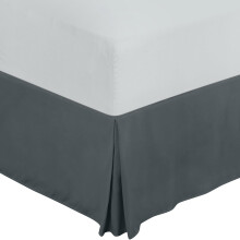 Lignon Utopia Jupe de lit complet - Rouffle plissee quadruple douce - ajustement facile avec une goutte sur mesure de 16 pouces - Reflexion de qu
