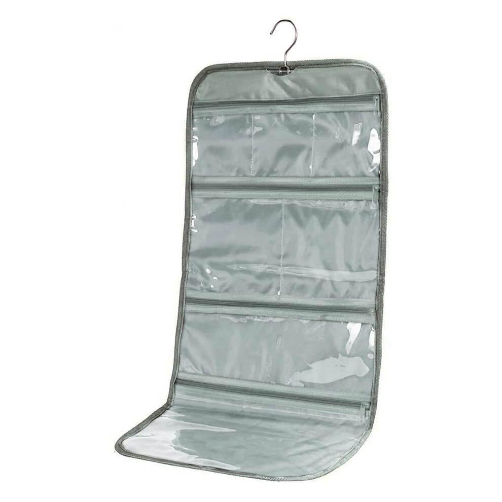 Wodison Grey Foldable Clear Hanging Travel Toiletry Bag Cosmetic Organizer Storage (Grey)