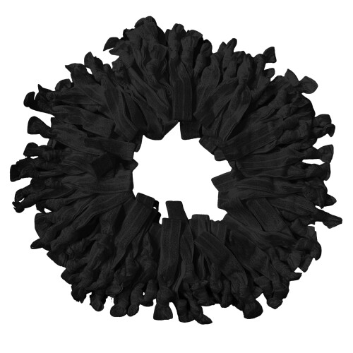 Kenz Laurenz 100 Élastiques Cheveux Sans Marque Élastiques Ouchless (100 Élastiques Noirs)