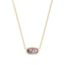 Kendra Scott Elisa Short Pendant Necklace for Women Dainty Fashion Jewelry 14k Gold-Plated Amethyst