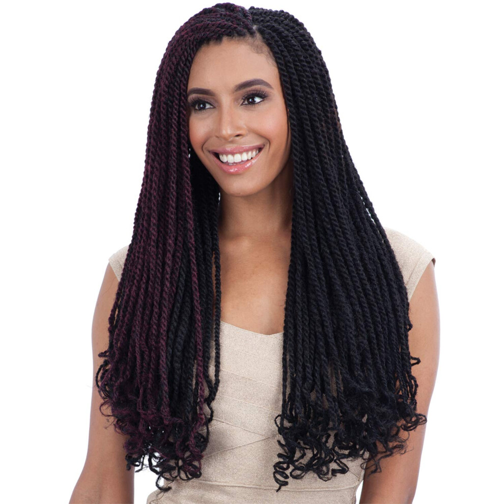 Freetress Braids Freetress Equal Synthetic Hair Braids Double Strand Style Cuban Twist Braid 24"""" (6-Pack 1B)