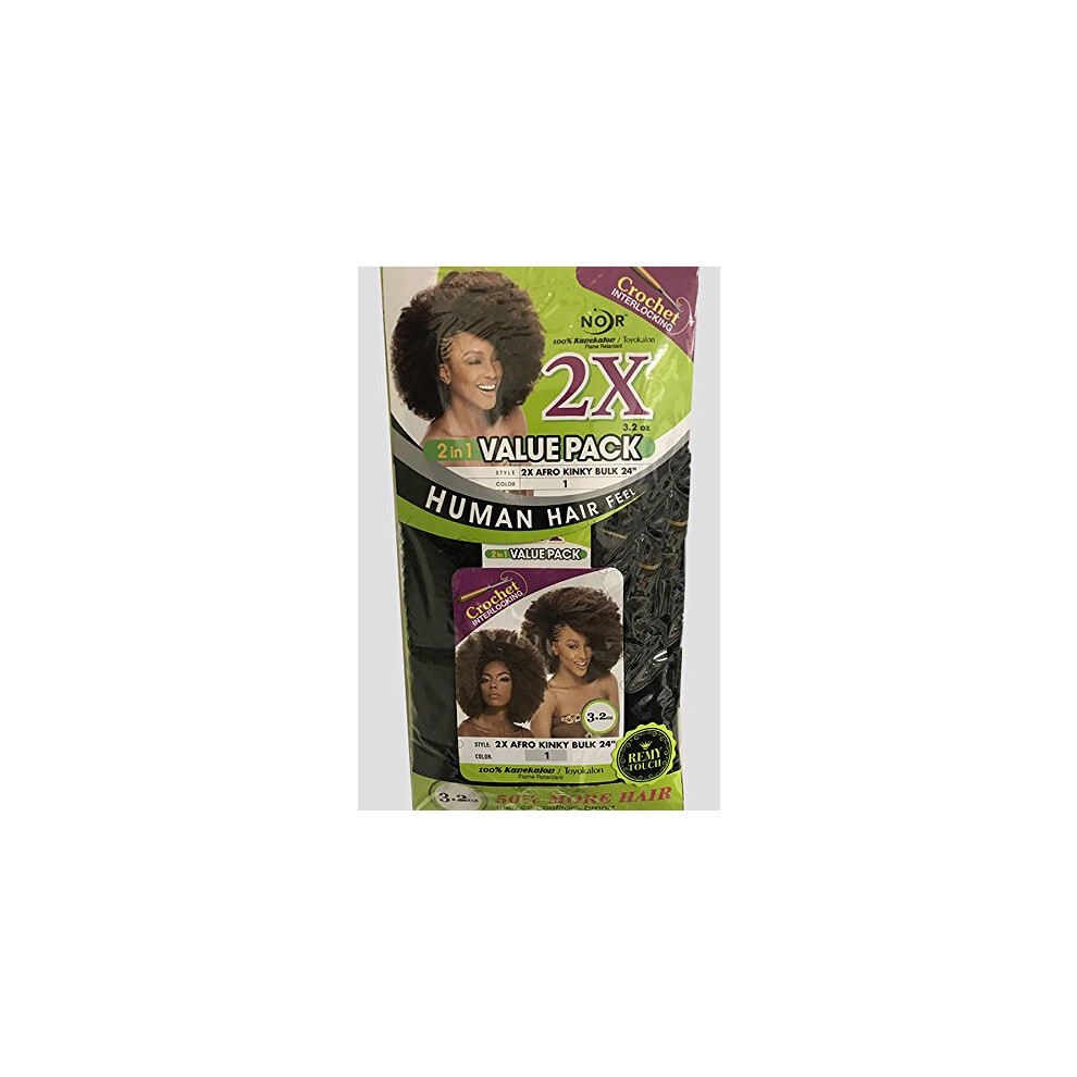 Janet Collection Synthetic Noir 2X Afro Kinky Bulk 24 (Pack De 4)-image