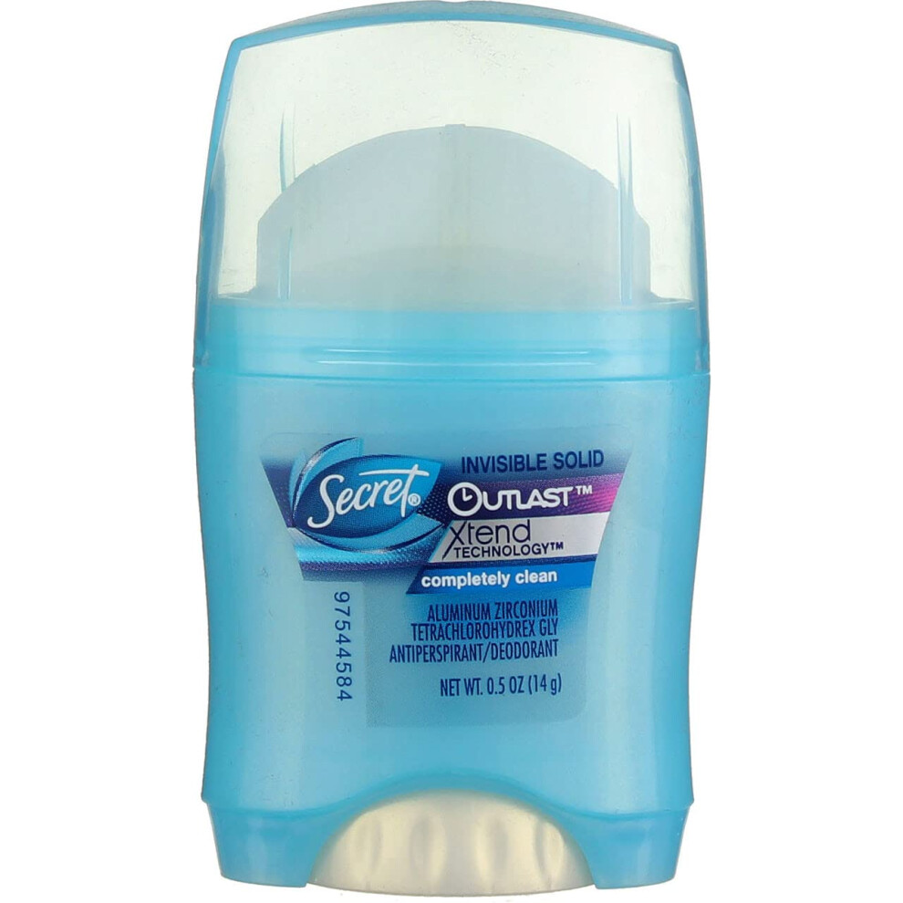 ??St??? Secret Invisible Solid Outlast Antiperspirant Deodorant Completely Clean 0.5 Oz Travel Size (Pack Of 3)