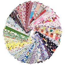 RayLineDo 50X Different Pattern Patchwork Poplin Fabric Bundle Squares of 1010cm Quilting Scrapbooking Artcraft Project Collection One