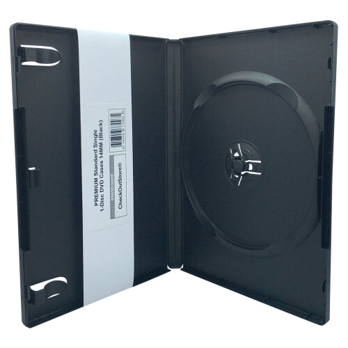 CheckOutStore (6) Premium Στανταρ Μονοί 1-Δισκοί Θήκες DVD 14mm (Μαύρο)