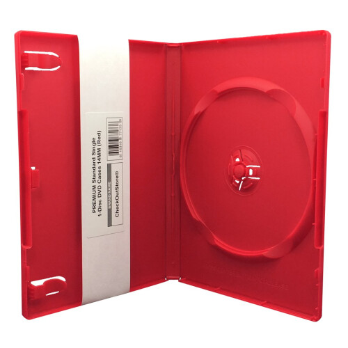 CheckOutStore (25) Premium Standard Μοναδικές Θήκες DVD 14mm (Κόκκινες)