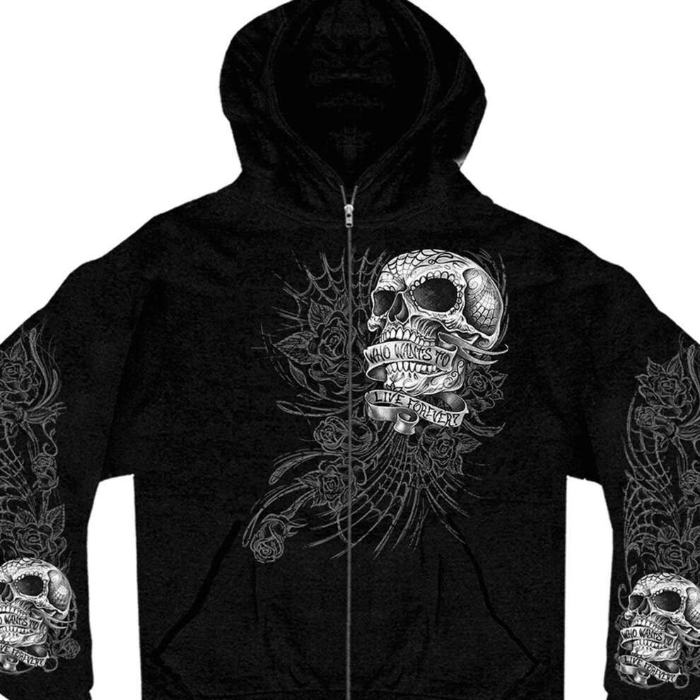 Sweat     capuche noir Sweet Demise pour homme, mod   le moto Hot Leathers GMZ4356, taille XL,    tats-Unis