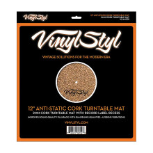 Vinyl Styl 12 tommer Anti Static Cork -drejebeskyttelsesm?tte - Mindre vibrationer - Ingen slip