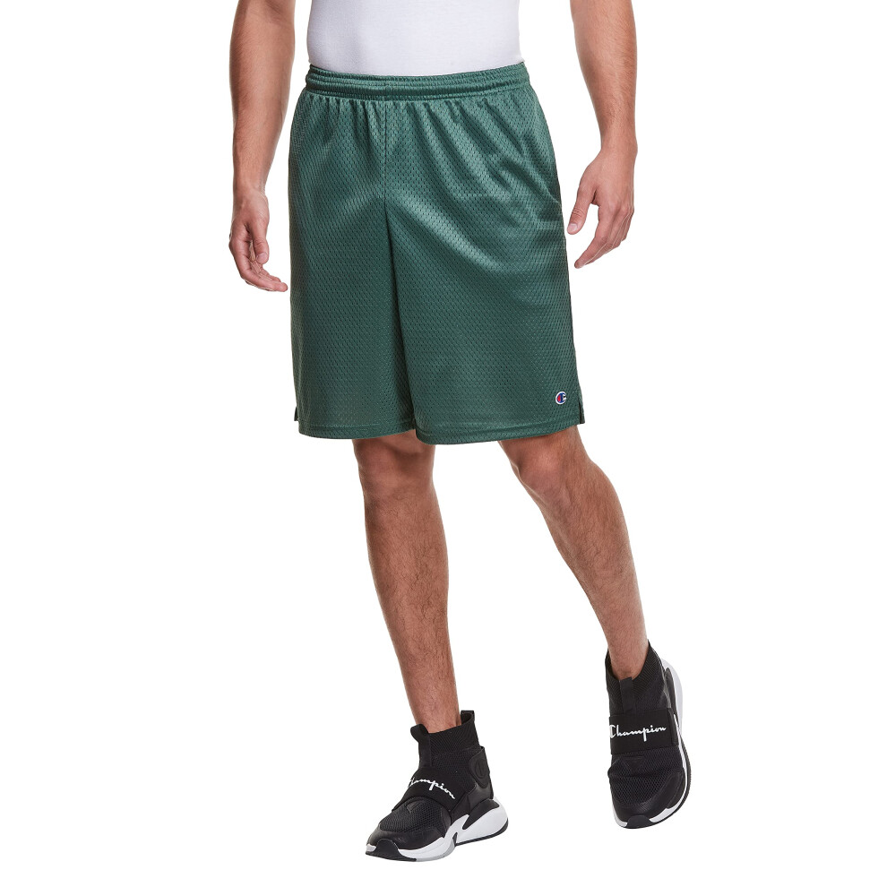 Champion mens 9"""" Shorts  Mesh Shorts  9""""  Mesh Basketball Shorts  Mesh Gym Short  Dark Green-407q88  Medium US