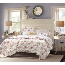 Cozy Line Home Fashions 100% Cotton Quilt Bedding Set Pink Floral Reversible Coverlet Bedspread (Vintage Rose King - 3 piece)