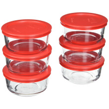6-czesciowy szklany zestaw do przechowywania zywnosci Pyrex z pokrywkami (12-czesciowy)