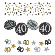 Over the Hill ""Sparkling Celebration"" 40th Birthday Confetti Value Pack (3 tyyppiδ)