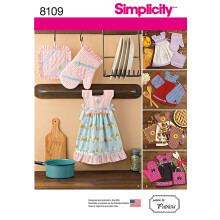 Simplicity 8109 Akcesoria kuchenne Wystrσj domu Recznik Sukienka Uchwyt na garnek i rekawica kuchenna Wzσr szycia 5 sztuk