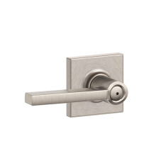 Schlage F40 LAT 619 COL Latitude Dveřní Klika s Collins Upravou, Bezpečnostní Zámek, Saténový Nikl