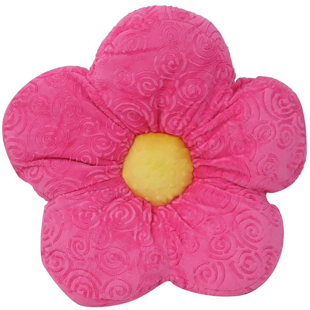Adorable coussin d   coratif rose en minky     fleurs de 38 cm de Snuggle Stuffs
