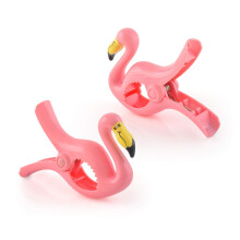 O2COOL Bocaclips - Strandlakenclips voor strandstoelen, patio- en zwembadaccessoires - (Flamingo) 2 stuks