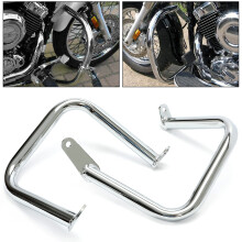 ECOTRIC Motorbescherming Highway Crash Bar Compatibel met 1997-2016 Yamaha V-Star Dragstar 400 650 XVS650 Classic & Custom Chroom