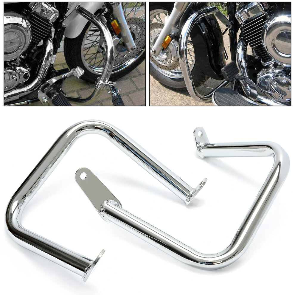 Ecotric Engine Guard Highway Crash Bar Compatible With 1997-2016 Yamaha V-Star Dragstar 400 650 Xvs650 Classic & Custom Chrome 602668009946