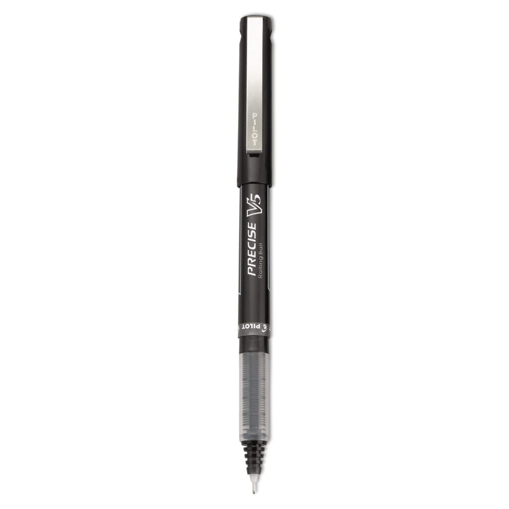 PILOT Precise V5 Stick Rolling Ball Pens  Extra Fine Point  Black Ink  6 Pens 35334