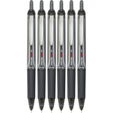 Pilot Precise V5 RT Druckkugelschreiber, extrafeine Spitze, schwarze Tinte, 6 Stifte
