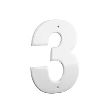 Montague Metal Products HHN-10-W-3 25,4 cm groes Aluminium-Auenschild, mittelgroe weie Hausnummern