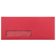 JAM PAPER #10 Farebn    recyklovan    ob   lky s okienkom pre firmy - 4 1/8 x 9 1/2 - Cerven    recyklovan    - 50 kusov/balenie