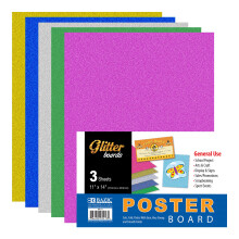 BAZIC Posterbord Glitterkleur 11"""" X 14"" Glinsterend gekleurd posterbordpapier voor Kerstmis, bruiloft, verjaardag, knutselproject (3/pak) 3-packs