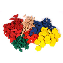 hand2mind Wood Pattern Blocks for Kids Shapes for Kindergarten Montessori Toys Geometric Shapes Symmetry Shape Recognition Pattern Blocks f