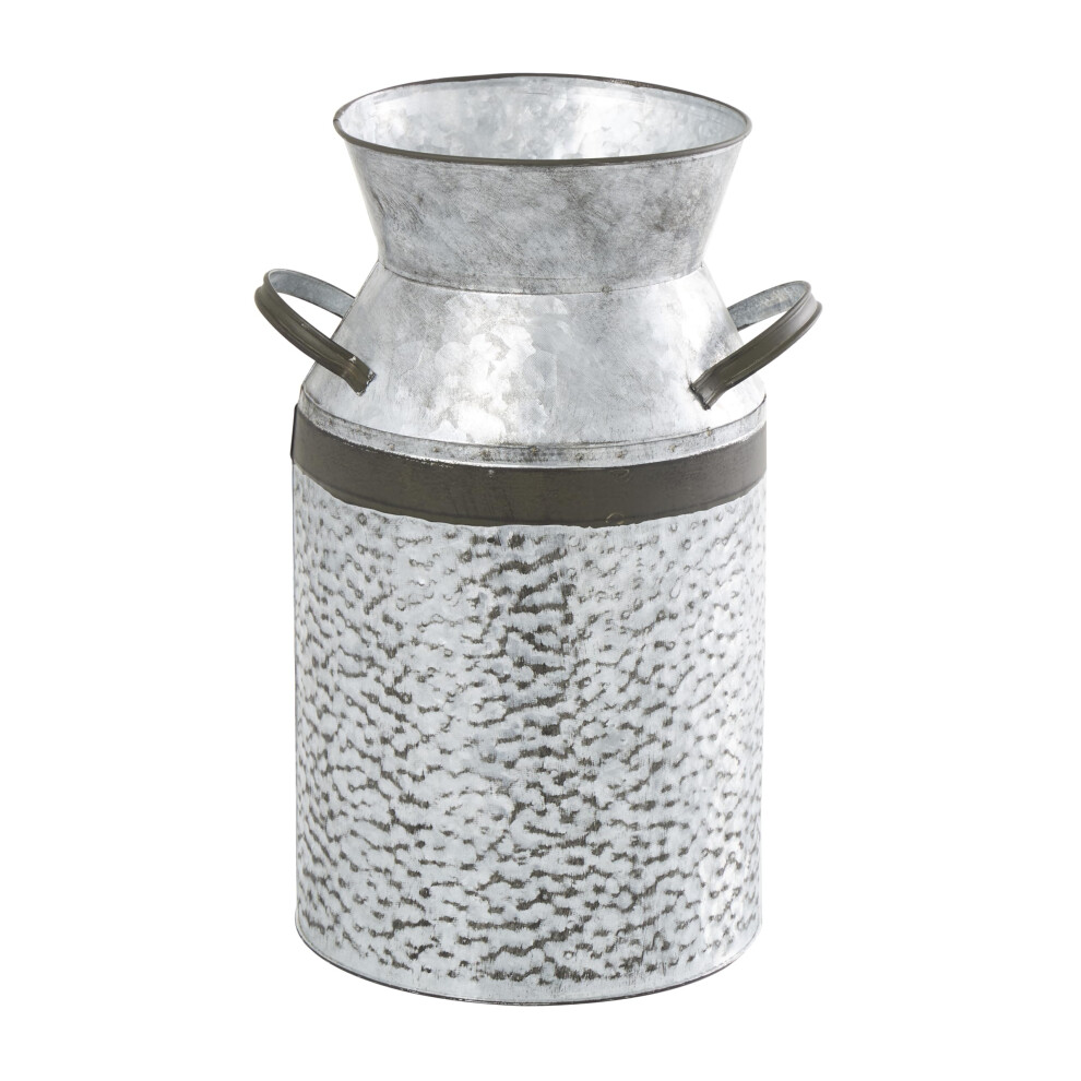 Bidon     lait en m   tal galvanis    Deco 79 93993 20,3 cm (L) x 30,5 cm (H) - Gris 20,3 cm (L) x 18,8 cm (l) x 30,5 cm (H)