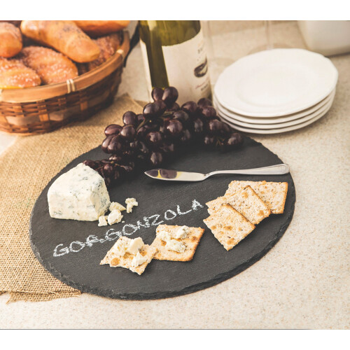 Fox Run 3808 Slate Cheese Board redondo cinza 12 x 12 x 0,25 polegadas 2